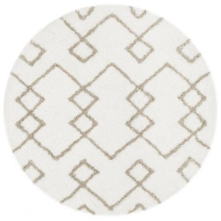 Safavieh 5 x 5 ft. Toronto Shag Hand Tufted Round Area Rug, Ivory and Silver SGT609A-5R